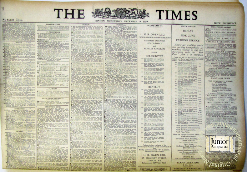 Krant geboortedag The Times (17-10-1991), een mooi cadeau voor jubileum of verjaardag