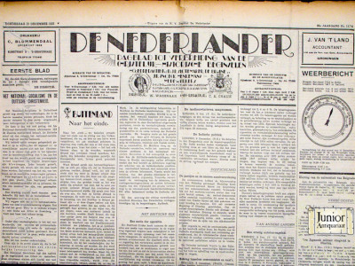 Krant geboortedag  De Nederlander (27-08-1918)
