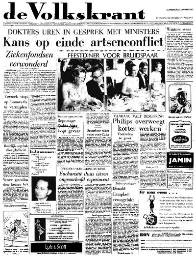 Voorpagina De Volkskrant 05-01-1967