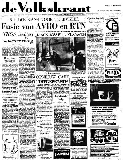 Voorpagina De Volkskrant 27-01-1967