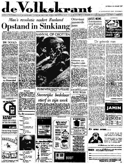 Voorpagina De Volkskrant 28-01-1967
