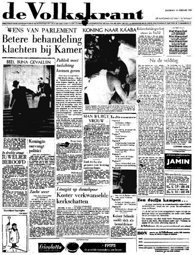 Voorpagina De Volkskrant 18-02-1967