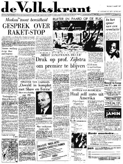 Voorpagina De Volkskrant 03-03-1967