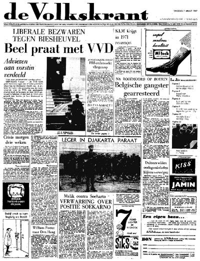 Voorpagina De Volkskrant 07-03-1967