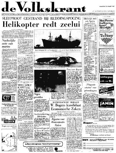 Voorpagina De Volkskrant 20-03-1967