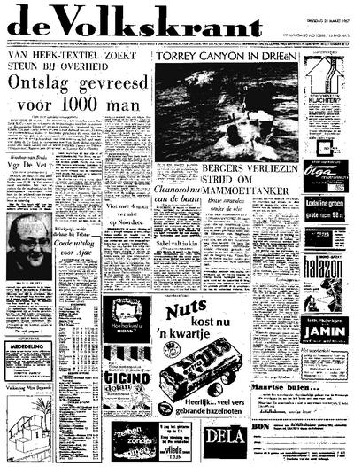Voorpagina De Volkskrant 28-03-1967