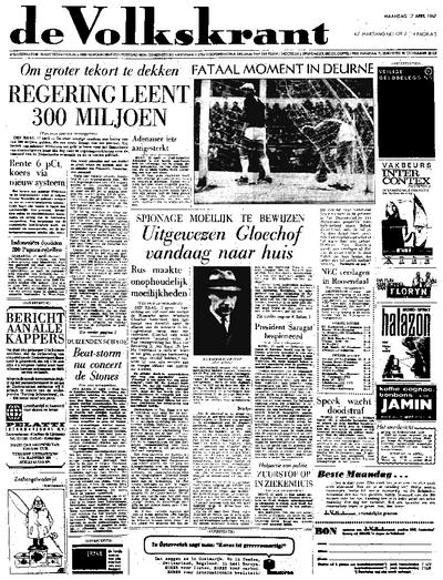 Voorpagina De Volkskrant 17-04-1967