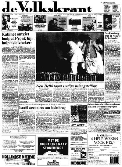 Voorpagina De Volkskrant 25-05-1991