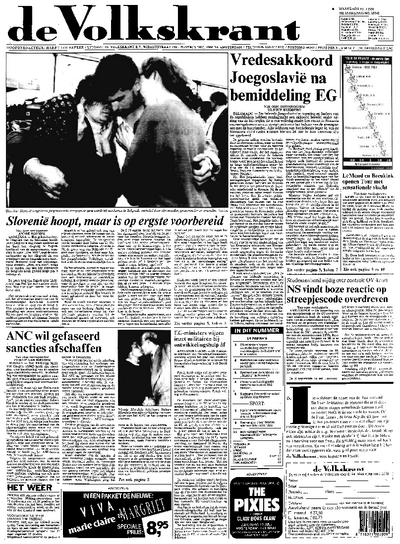 Voorpagina De Volkskrant 08-07-1991
