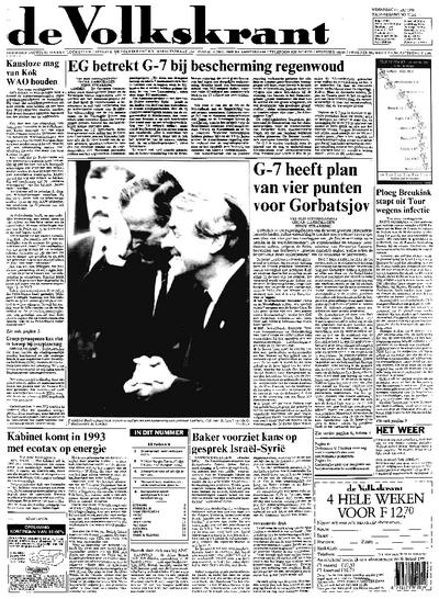 Voorpagina De Volkskrant 17-07-1991