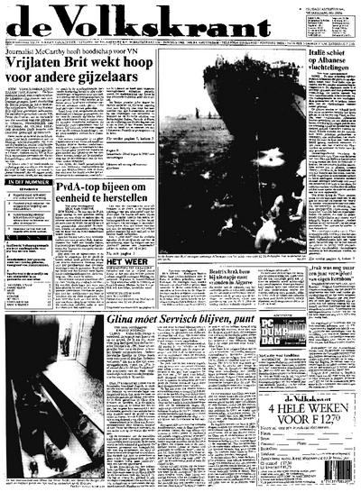 Voorpagina De Volkskrant 09-08-1991