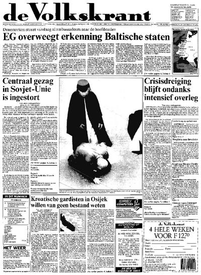 Voorpagina De Volkskrant 26-08-1991
