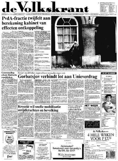 Voorpagina De Volkskrant 28-08-1991