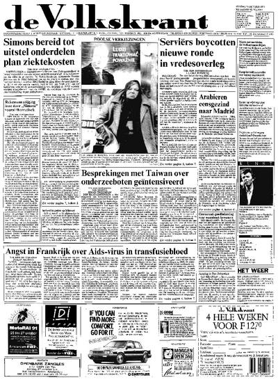 Voorpagina De Volkskrant 25-10-1991