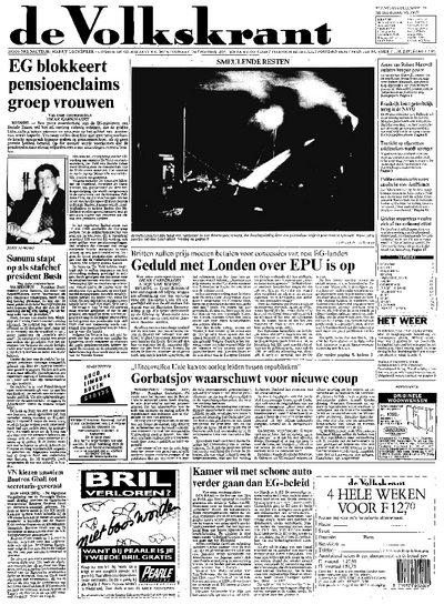 Voorpagina De Volkskrant 04-12-1991