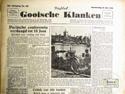 Krant geboortedag  Dagblad Gooische klanken (04-10-1948)