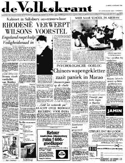 Voorpagina De Volkskrant 06-12-1966