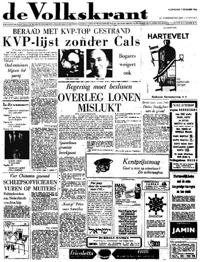 Voorpagina De Volkskrant 07-12-1966