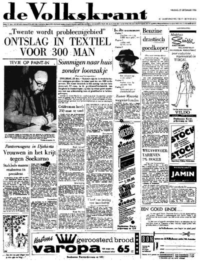 Voorpagina De Volkskrant 23-12-1966