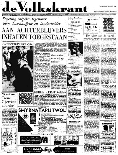 Voorpagina De Volkskrant 24-12-1966