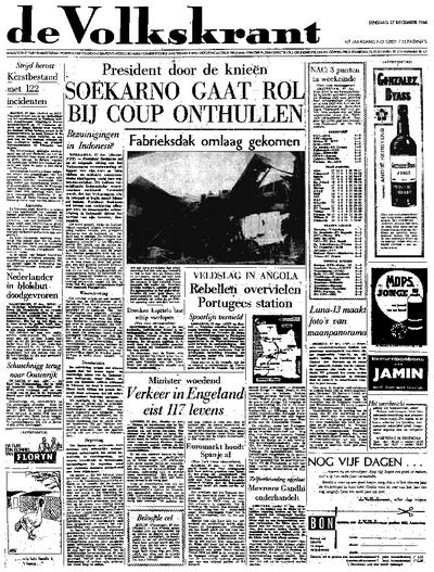 Voorpagina De Volkskrant 27-12-1966