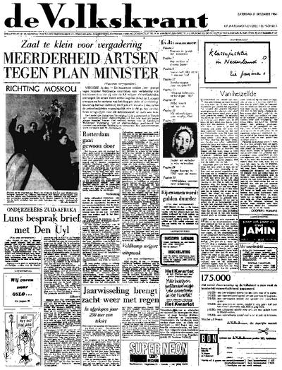 Voorpagina De Volkskrant 31-12-1966