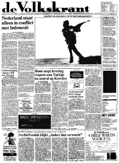 Voorpagina De Volkskrant 27-03-1992