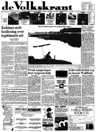 Voorpagina De Volkskrant 28-03-1992