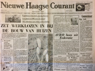 Krant geboortedag  Nieuwe Haagsche Courant (20-10-1971)