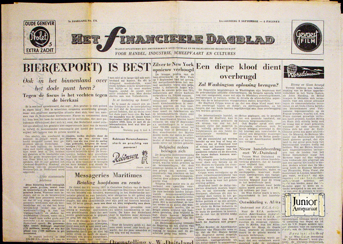 Krant geboortedag Het Financieele Dagblad (28-05-1973), een mooi cadeau voor jubileum of verjaardag