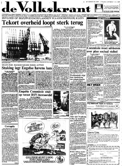 Voorpagina De Volkskrant 11-07-1984