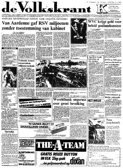 Voorpagina De Volkskrant 12-07-1984