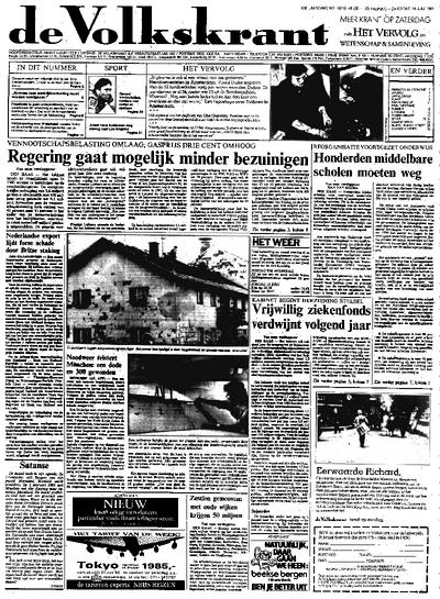 Voorpagina De Volkskrant 14-07-1984