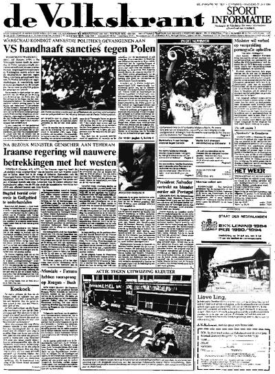 Voorpagina De Volkskrant 23-07-1984