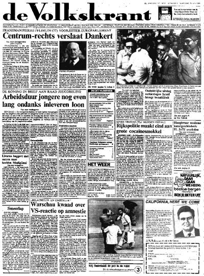 Voorpagina De Volkskrant 25-07-1984