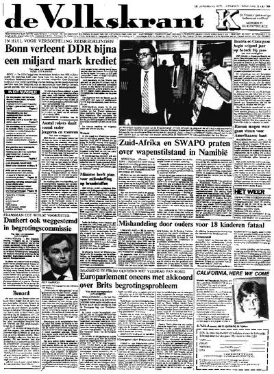 Voorpagina De Volkskrant 26-07-1984