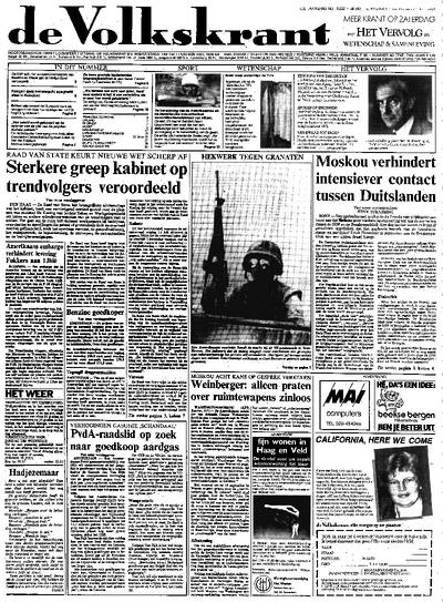 Voorpagina De Volkskrant 28-07-1984