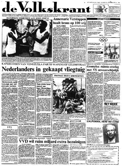 Voorpagina De Volkskrant 30-07-1984