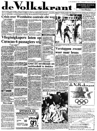 Voorpagina De Volkskrant 31-07-1984