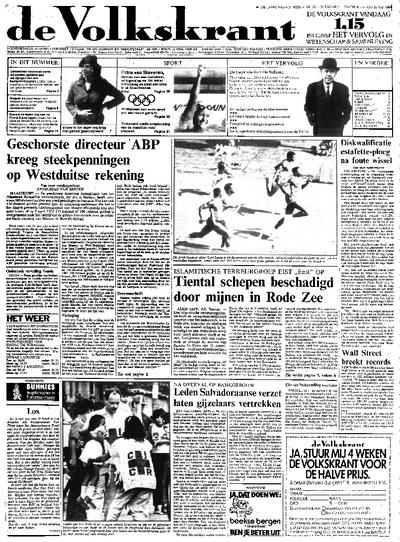 Voorpagina De Volkskrant 04-08-1984