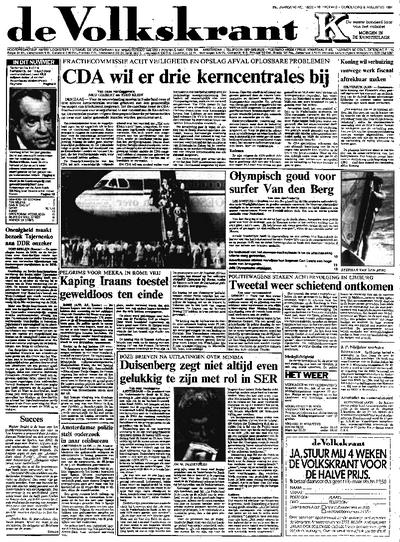 Voorpagina De Volkskrant 09-08-1984