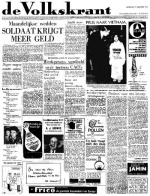Het nieuws van toen voorpagina krant de Volkskrant Zaterdag 17 December 1966