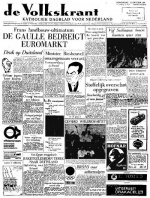 Volkskrant 22 oktober 1964 voorpagina nieuws