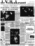 Volkskrant 01 december 1964 voorpagina nieuws