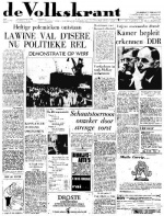 Volkskrant 12 februari 1970 voorpagina nieuws