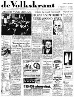Volkskrant 20 februari 1970 voorpagina nieuws