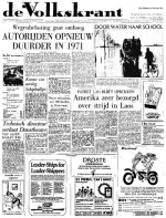 Volkskrant 26 februari 1970 voorpagina nieuws