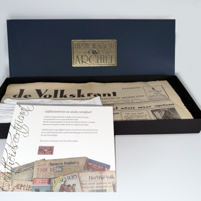 Geschenkverpakking voor krant van je geboortedag