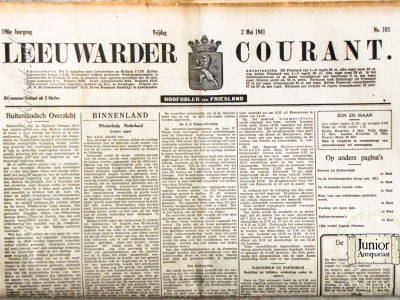 Krant geboortedag  Leeuwarder courant (28-12-1973)