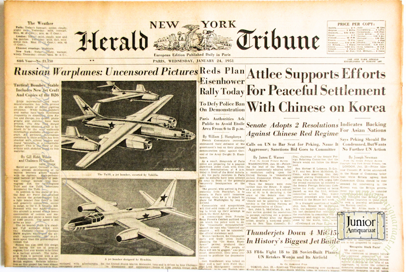 krant geboortedag titel New York Herald Tribune